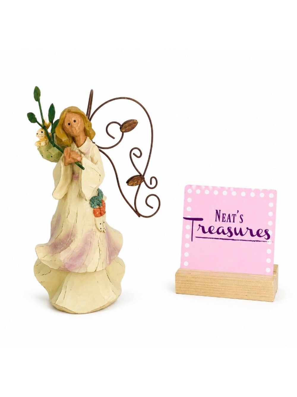 Roman Inc ANGEL ACCENTS THURSDAY'S CHILD  49324 Rabbit Rustic Resin Figurine